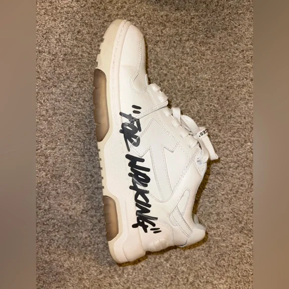 Off White “For Walking Out Of Office” White Black - Picture 2 of 10